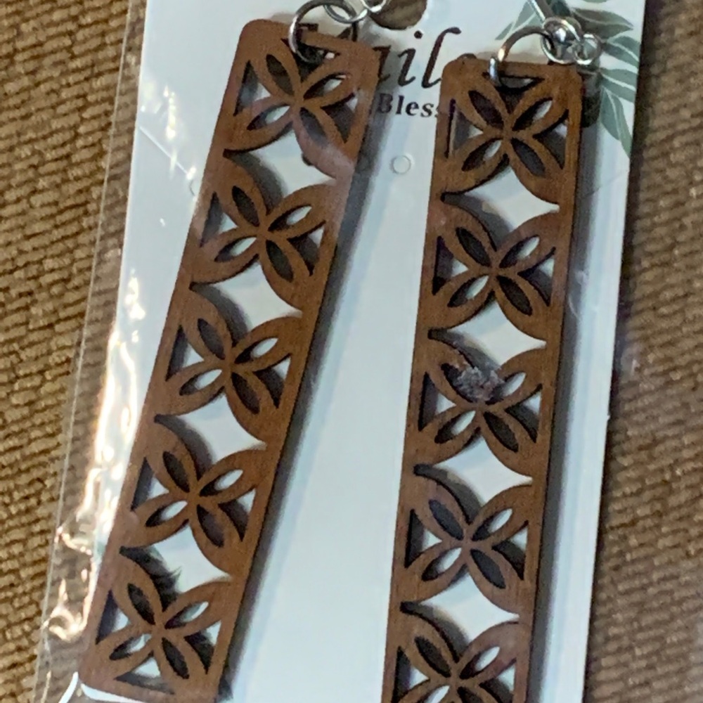 New wooden earrings. These are extremely lightweight.